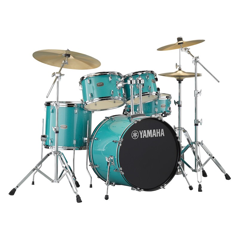 Yamaha Rydeen 20 (5pc) Drum Kit in Turquoise Glitter with Hardware & Cymbals 1