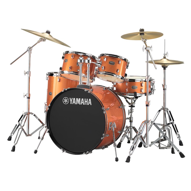 Yamaha Rydeen 22 (5pc) Drum Kit in Orange Glitter with Hardware & Cymbals 1