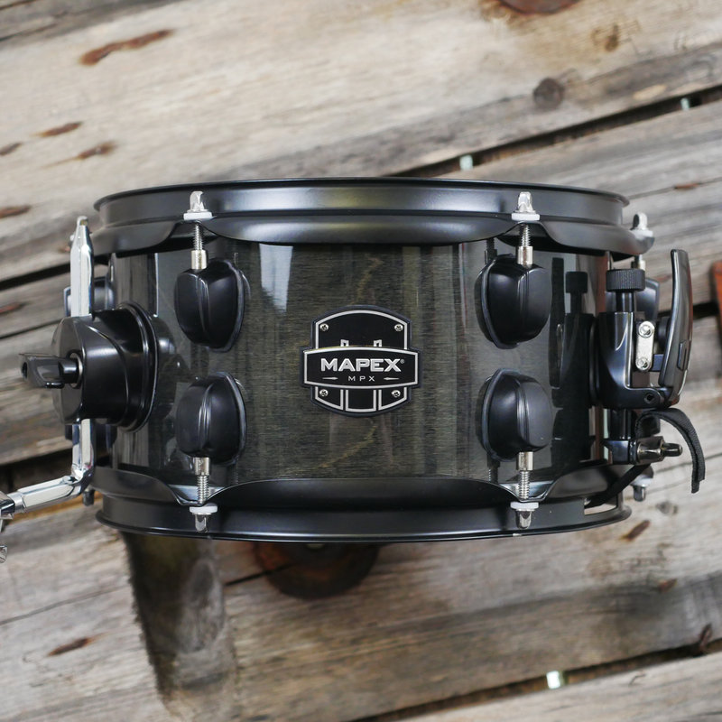 Mapex MPX 10 x 5.5 Maple Poplar Hybrid Shell Snare Drum in Transparent Midnight Black MPNMP0550BMB 1