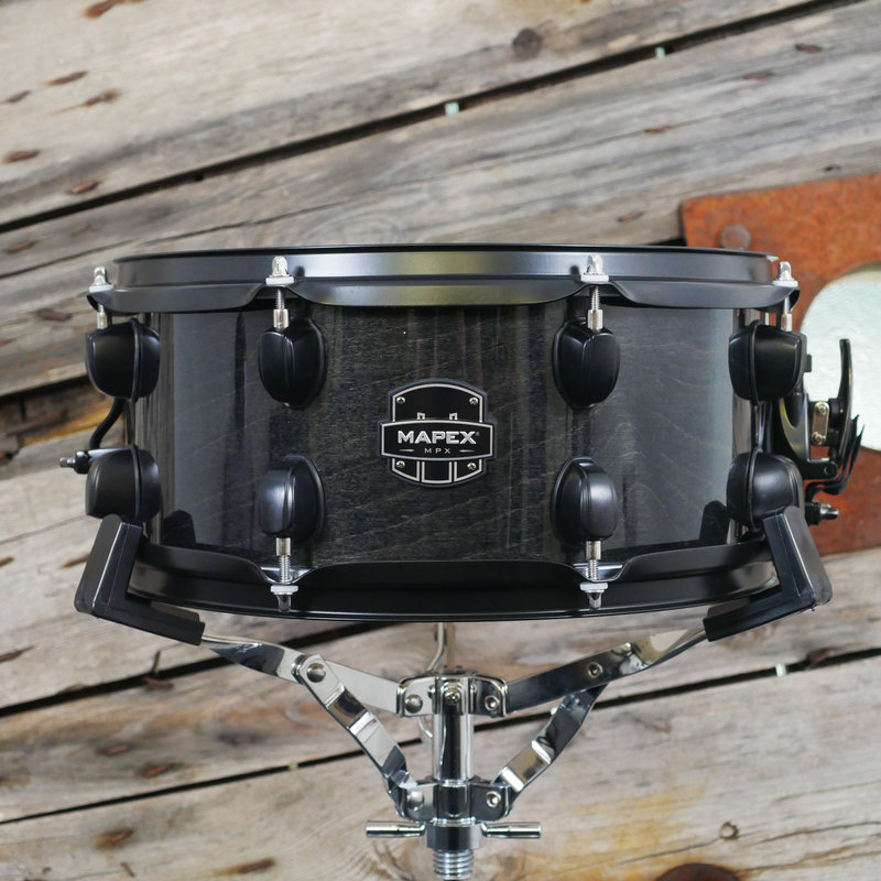 Mapex MPX 13 x 6 Maple Poplar Hybrid Shell Snare Drum in Transparent Midnight Black MPNMP3600BMB 1