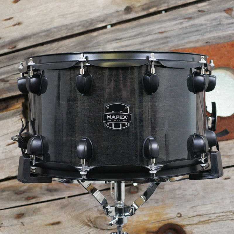 Mapex MPX 14 x 8 Maple Poplar Snare Drum in Transparent Midnight Black MPNMP4800BMB 1