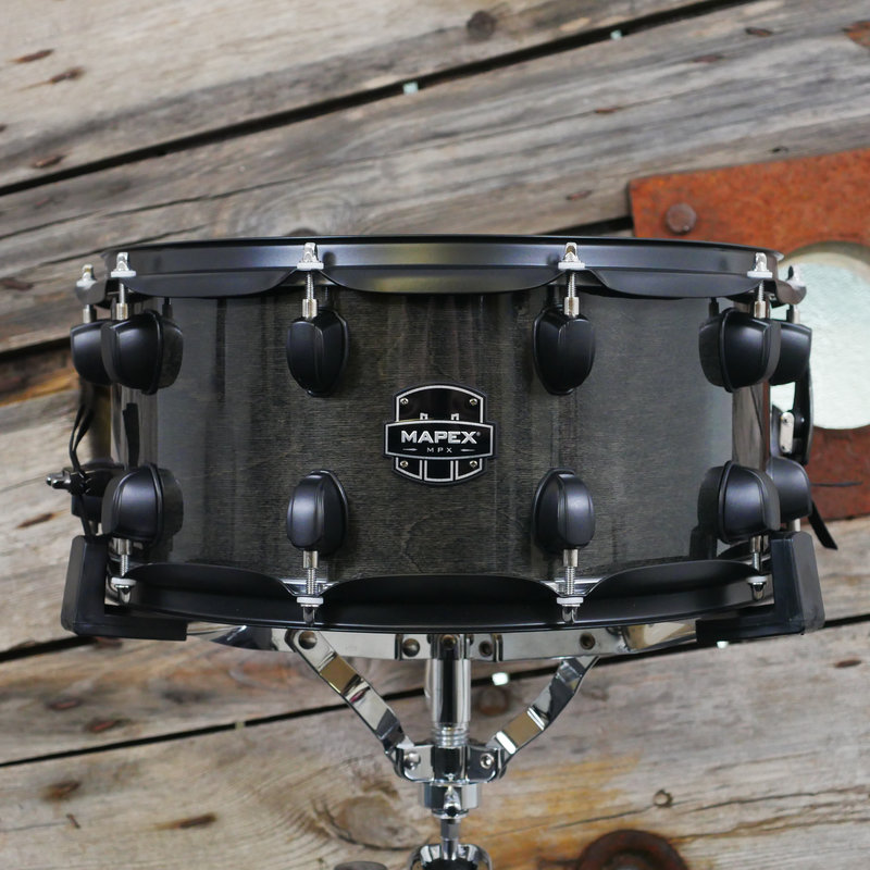 Mapex MPX 14 x 6.5 Maple Poplar Hybrid Shell Snare Drum in Transparent Midnight Black MPNMP4650BMB 1