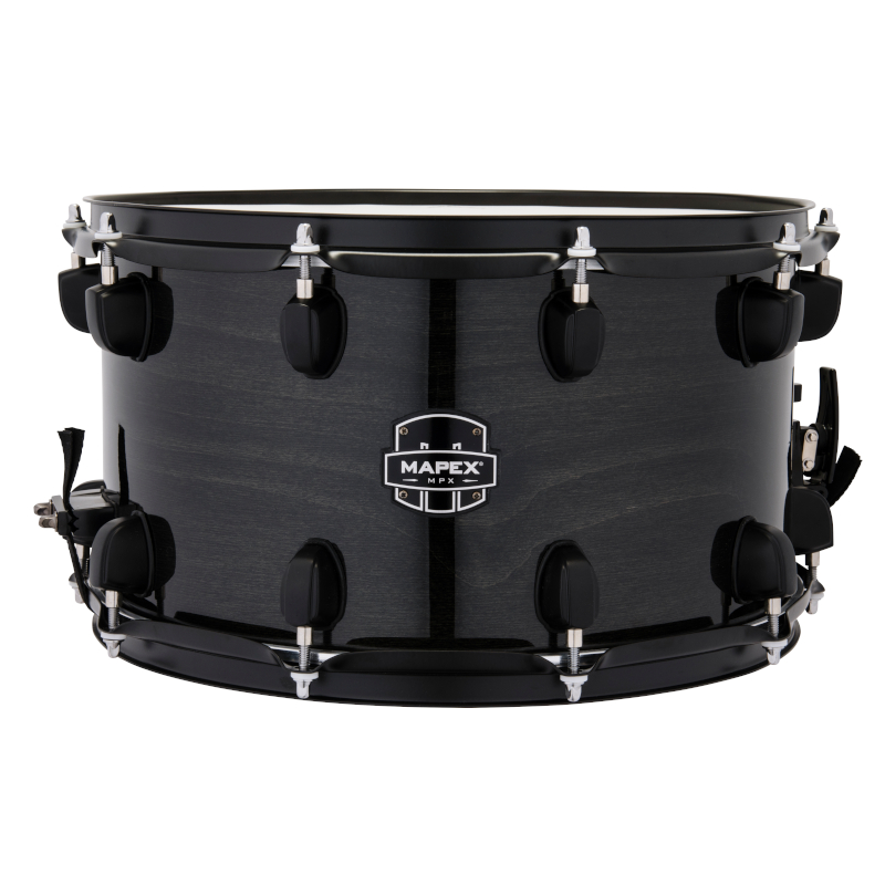 Mapex MPX 14 x 8 Maple:Poplar Hybrid Shell Snare Drum in Transparent Midnight Black MPNMP4800BMB 1