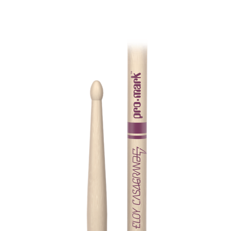 Promark Eloy Casagrande Raw Hickory Wood Tip Drumsticks TXECW 1