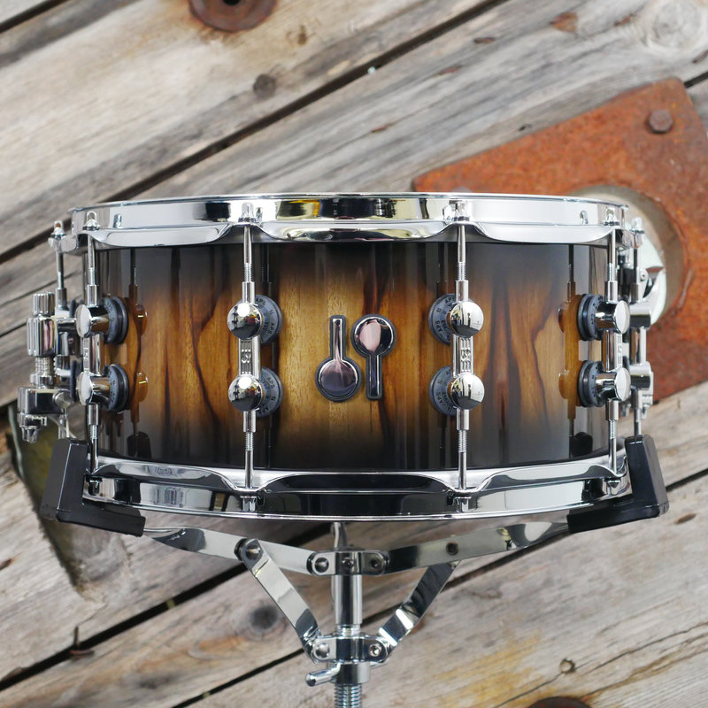 Sonor SQ2 14 x 6.5 Medium Birch Snare Drum in Black Burst over African Marble 1