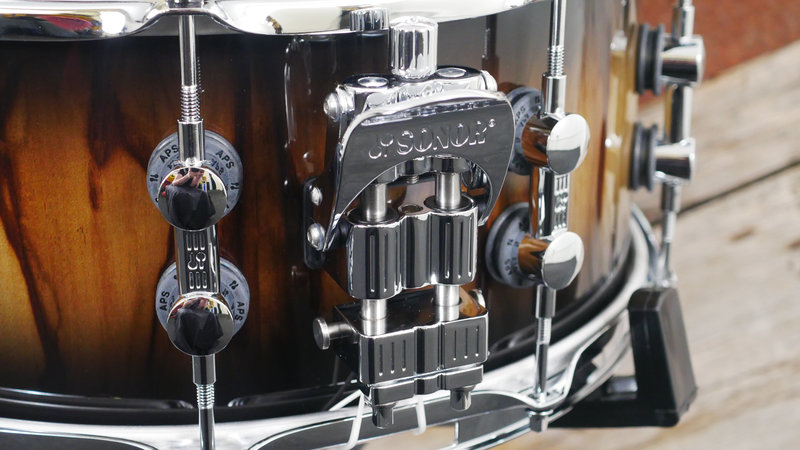 Sonor SQ2 14 x 6.5 Medium Birch Snare Drum in Black Burst over African Marble 5