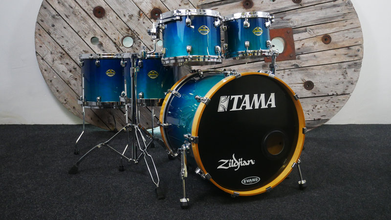 Pre Loved Tama Starclassic Maple 22 (5pc) Shell Pack in Marine Blue Fade 2151000181492 2